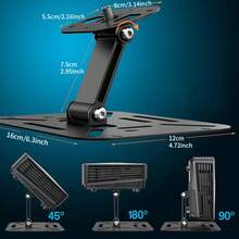 3-In-1 Foldable Projector Stand, Wall-Mountable And Ceiling-Mountable, Easy Installation, Height Adjustable, 360-Degree Rotation, Compatible With Most Projectors, Suitable For Home And Office - Black - View 7