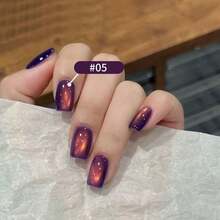 10毫升/瓶 秋冬磁性猫眼指甲油凝胶，2026新款闪粉火焰紫金红猫眼指甲油凝胶，法式美甲，红色美甲，圣诞美甲 - 彩色 - 查看 10