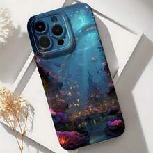 Funda de Teléfono Escena de Fantasía Submarina con Coral Colorido y Luces Brillantes para iPhone 17 14 Pro Max 13 Pro 12 Mini 11 Pro  Galaxy S23 S22 S21 Plus S10 Etc Funda de Teléfono Funda de Pareja Regalo para Novio Novia Regalo de Vacaciones - Negro - Ver 6
