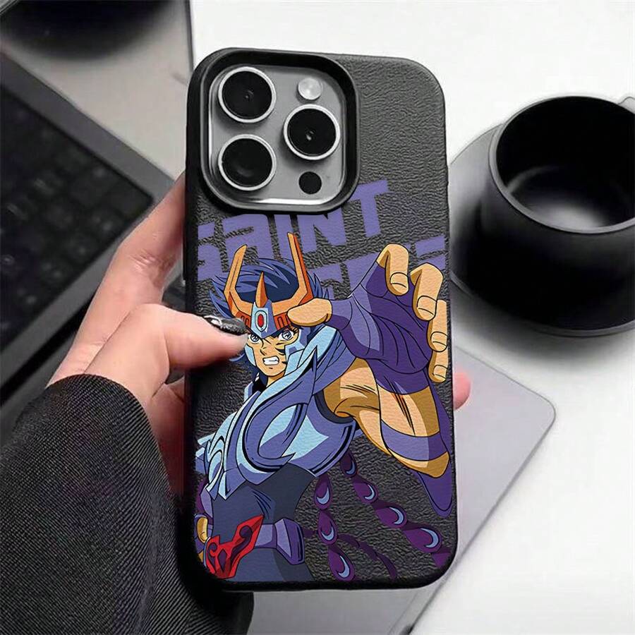 Funda de Premium Classic Anime Character Ikki para 17 16 15 14 Plus 13 12 11 Pro X XR XS, compatible, de cuero sintético suave, 17 17 - Negro - Ver 1