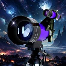 150倍专业天文望远镜，70毫米口径折射望远镜，适合天文初学者，配有手机适配器，方便旅行摄影，是成人和学生的理想礼物。 - 紫羅蘭色 - 查看 2