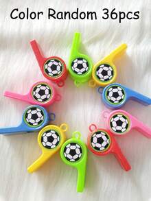 一套随机颜色趣味迷你创意塑料裁判哨 - 耐用响亮，适用于运动、游戏和活动，带挂绳（部分配件随机发送） - 彩色 - 查看 17