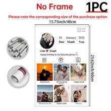 1 pièce Collage photo personnalisé pour la Saint-Valentin, décoration pour la maison, cadeau de la Saint-Valentin, affiche personnalisée, photos personnalisées, articles personnalisables, décoration de chambre, cadre en option.