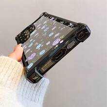 Funda de Teléfono con Patrón Floral Morado Fresco Compatible con 25 S24 S23 S22 S21 S20 FE S20 Ultra A03s A04E/M04 A05s A06 4G A13 4G A15 4G/5G A25 5G A32 4G A55 5G A03 A04 A05 A12/M12 4G A13 5G/A04S A16 4G/5G A35 5G S20 S20 Plus A34 S21 FE Ultra Plus 4G 5G, Funda Trasera Transparente Suave a Prueba de Golpes - Colores mixtos - Ver 6