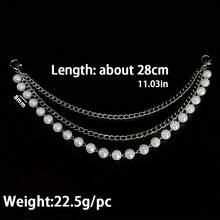 2pcs Pearl Chain Shoe Accessories, Multi-Layer Faux Pearl Chain Shoe Decor, Detachable Boot Chain Ornament, Chic & Elegant Chain Accessory, Unisex Design, Delicate Shoe Decoration, Suitable For Boots, Crystal Beauty Accessories, Party Item, Shoe, Spring Summer Picks, Brides Maid Gifts, Room, Bedroom Decor, Bedroom Decor, Beach, Travel, For Men, For Women, Vacation, Women's Day, Travel Essentials, Wedding Favors, Y2k, Bedroom, Car Accessories Women, Kitchen Decor, Cute Stuff - Multicolor - View 11