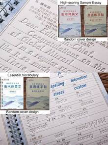 1 套英文斜体 3D 凹槽书法练习本，可重复使用的英文字母和单词练习册，作文练习（配件颜色随机，部分配件随机发送） - 彩色 - 查看 16