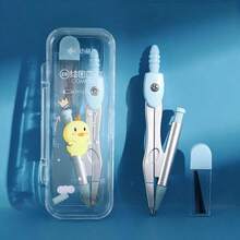 3件套透明塑料几何圆规和直尺套装 - 绘图工具套装，适用于学校和美术项目，学习用品，返校必备品