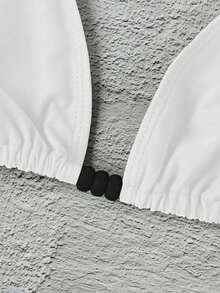 Bộ bikini nữ Polovedo chính hãng mới về mùa Xuân/Hè, thanh lịch, gợi cảm, màu trắng trơn, buộc dây, thích hợp cho đi biển, nghỉ lễ, tiệc tùng và hẹn hò. - trắng - Xem 2