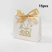 5/10/15-Piece Eid Mubarak Gift Box Set - Assorted Colors And Patterns, Paper Gift Boxes With Ribbons, For Parties And Holiday Gift Packaging - Multicolor - View 18