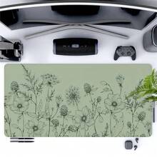 1pc Minimalist Bohemian Style Desk Mat, Sage Green Desk Pad, Large Floral Mouse Pad, Extra Large Extended Desk Mat, Cute Minimalist Computer Pad, Soft Wrist Rest Mouse Pad, Back To School Supplies, Halloween Office Supplies, Desk Accessories, Desk Mouse Pad - Multicolor - View 3