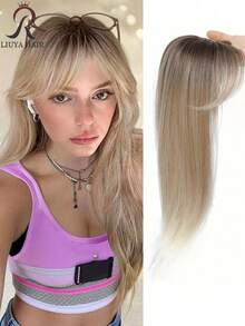 18英寸长层次感合成假发 - 金色渐变（棕色/金色），适合头发稀疏和脱发人群，增加发量，改善稀疏发际线，瞬间丰盈，佩戴舒适 - 彩色 - 查看 11