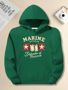 Felpa con cappuccio Navy Freedom Guard - Modello militare, Felpa con cappuccio oversize, Adatta per veterani, abbigliamento casual e abbigliamento per anniversari - JPH-9, Abbigliamento patriottico, Design di stampa accattivante, Cuciture di alta qualità, Top a maniche lunghe, Per indossatori patriottici, Taglie forti - nero - Visualizzare 3