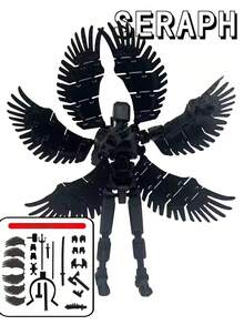 Muñeca de ángel de seis alas con 13 articulaciones móviles, impresa en 3D, de tercera generación, regalo festivo, muñeco de peluche para fiestas - Multicolor - Ver 13