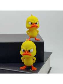 1pc 3D Printed Angry Duck Statue - Funny Duck Sculpture, Can Be Placed On Shelf Or Desk - Duck Desktop Decor - Perfect Cute Gift For Duck Lovers And Animal Decor Enthusiasts - Multicolor - View 8