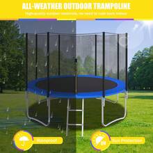 10FT Tranpoline For Kids With Safety Enclosure Net Recreational Tranpoline For Adults ASTM Approval Backyard Outdoor Tranpoline With Basketball Hoop - Blue - View 6