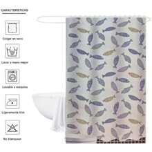 Genérico Cortina de Ducha - Cortina de baño diseño Unico combinable con Todo Tipo de baño con Ojales y Ganchos incluidos, 180 x180 cm.(default) - Multicolor - Ver 4