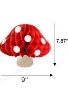 6个（13英寸/9英寸）3D蜂窝状可爱悬挂蘑菇装饰，适用于派对和节日装饰、婚礼派对装饰、童话森林花园派对、中心装饰、婴儿生日派对装饰、幼儿园节日装饰 - 彩色 - 查看 9