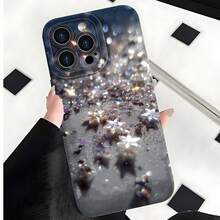 2026 nueva funda de teléfono esmerilada, funda de teléfono con estampado de estrellas brillantes para  17 14 Pro Max,  17 13 Pro,  17 12,  17 11, protector de teléfono  Galaxy S23 S22 S21 S20, regalo de funda de teléfono para pareja, regalo de vacaciones para novio y novia - Blanco antiguo - Ver 2