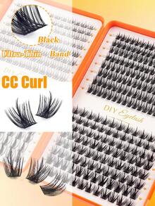 400pcs D-Curl Fluffy False Eyelashes Set, High Volume Artificial Lashes Kit, DIY A/B/C/D 10-16mm Lashes, Suitable For Beginners, Daily DIY Makeup, Lightweight & Reusable, Suitable For Travel & Occasions, Cluster Lashes, Individual Lashes, False Eyelashes, Artificial Lashes - Màu Cam cháy - Xem 7