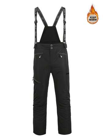2025 Autumn/Winter New Thick Ski Pants For Men, Multi-Color, Detachable & Adjustable Suspenders, Suitable For Outdoor Hiking & Camping