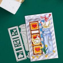 Creative Chicken And Kettle Metal Cutting Dies, DIY Scrapbooking Album And Embossing Stencil, Greeting Card Making Tool, Card Paper Cutting Crafts ,Gift Card Making Template Die Cuts. - Silver - View 1