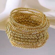 7pcs CCB Beaded Bracelet Set, Vintage Elegant Stretch Single Row Jewelry Accessories - Beaded Bracelet - View 6