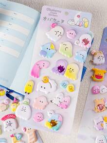 1张3D立体贴纸，可爱装饰贴纸，图案为一只萌萌的小猫，3D泡沫贴纸，小动物3D泡泡贴纸，适合装饰笔记本电脑、手机壳、水瓶和其他DIY项目，四季皆宜，是圣诞节和万圣节的完美礼物。 - 彩色 - 查看 8