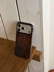 Fashionable High-End Black Brown Leopard Print Amber Tortoiseshell Magnetic 17 Case Compatible With Iphone 17/17 Pro/17 Pro Max, 16 Half-Wrapped 14 New Protective Cover 13 Women, Autumn/Winter - Brown - View 9