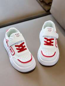 1 Pair Kids Shoes, New Spring/Autumn Boys Sports Shoes Girls Casual Sneakers Soft Sole Toddler Shoes - Red - View 3