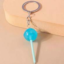 Resin Lollipop Keychain, Round Lollipop Shaped Metal Keychain, Cartoon Candy Color Resin Lollipop Keychain, Realistic Food Keyring, DIY Handbag Pendant Keychain, DIY Accessories, Cute, School Theme Festival Graduation Teacher Appreciation Gifts Birthday Gift Mother Gifts Mothers Day Gift Holiday Essentials Graduation Gifts Purple Key Ring Charms Accessories Key Chain - Multicolor - View 11