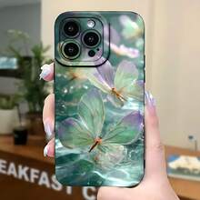 2026 nueva funda de teléfono esmerilada, funda de teléfono con diseño de patrón de mariposa y reflejo de agua para  17 15 Pro Max,  17 14 Pro,  17 13, funda de protección para teléfono  Galaxy S23 S22 S21, regalo de funda de pareja para novio y novia, presente de vacaciones - Azul Klein - Ver 5