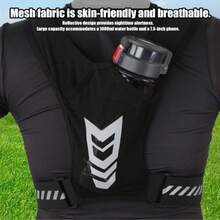 Running Vest With Phone Pocket Lightweight Adjustable Jogging Vest Marathon Run Vest With Pockets For Women Men With Headband Black - Black - View 3