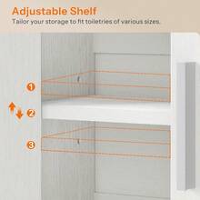 Bathroom Wall Cabinet, Medicine Cabinet, 15 X 7.1 X 16.1Inches, Adjustable Shelf, Over The Toilet Wall Storage Cabinet, For Bathroom, Bedroom, White - mặc định - Xem 7