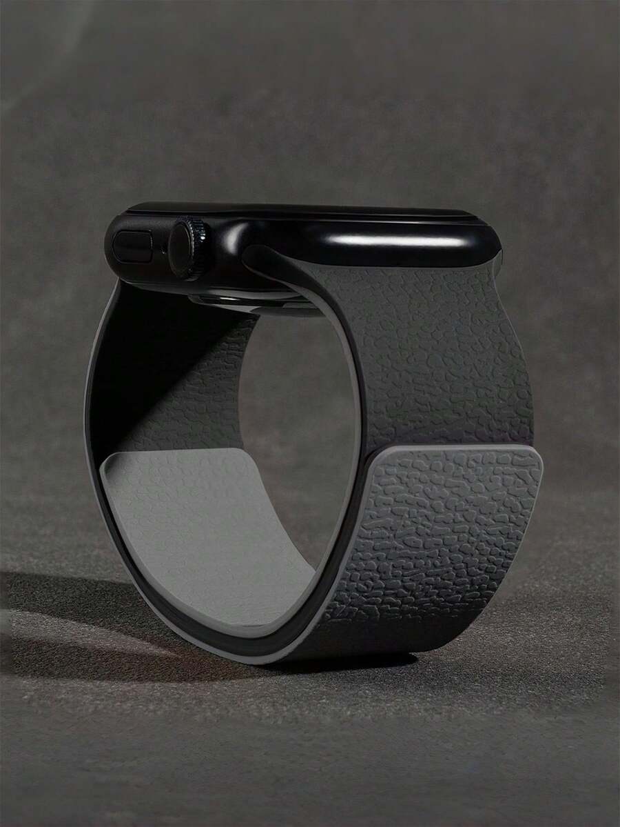 1 chiếc dây đeo đồng hồ silicon từ tính họa tiết vải thiều unisex, tương thích với Apple Watch 42mm, 38mm, 40mm, 41mm, 44mm, 45mm, 46mm, 49mm, dây đeo thay thế thời trang cho đồng hồ thông minh dòng Ultra2, Ultra SE2, SE 11, 10, 9, 8, 7, 6, 5, 4, 3, 2, 1