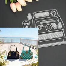 Creative Patchwork Bag Metal Cutting Dies, DIY Scrapbooking Album And Embossing Stencil, Greeting Card Making Tool, Card Paper Cutting Crafts ,Gift Card Making Template Die Cuts. - Silver - View 2