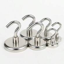 1个钕铁硼强力圆形金属磁性挂钩，磁性吸盘，无需钻孔