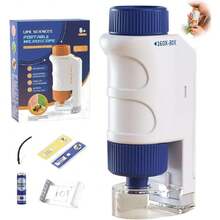 Microscopio para Niños, 80X-160X Portatil Microscopio de Bolsillo con 2 Diapositivas, Fácil de Usar, Mini Microscopio de Laboratorio para Niños y Adultos (Azul),36981620 - Rosa coral - Ver 1