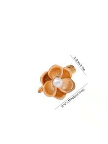 2/3/6pcs Pearl Flower Hair Clips, Suitable For Dates, Parties And Other Occasions - Gold - View 3
