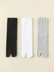 1/3 Pairs Men's Black & White Toe Socks | Minimalist Solid Color Business Socks, Unisex Two-Toe Socks For All Seasons