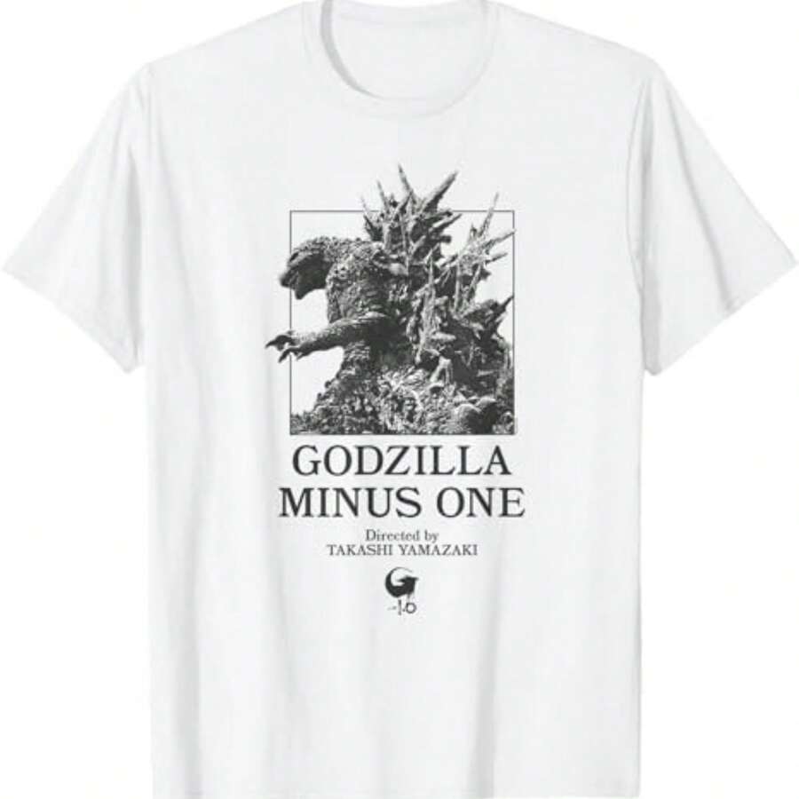 Godzillas Minus One Minimalist Movie Poster Retro Movie T-Shirt - 白色 - 查看 1