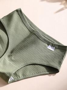 7条装女士罗纹棉质内裤，性感低腰女士三角裤，舒适透气运动内裤 - 彩色 - 查看 11