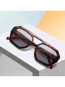 新款时尚方形双梁复古个性化海洋镜片眼镜，男女皆宜，适合日常佩戴 - 彩色 - 查看 4