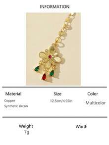 1pc Vintage Tassel Inlaid Synthetic Zirconia Stone Hair Accessory, Suitable For Women's Party, Gathering, Holiday Wear - Multicolor - View 11