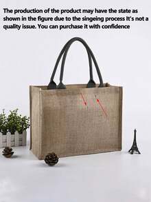 1个黄麻帆布礼品包装袋，可重复使用的手提袋，适用于日常旅行、收纳、购物，也适用于婚礼、万圣节、派对、节日、绘画、送礼、返校、情人节等场合。 - 彩色 - 查看 9