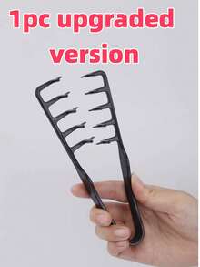 New Fluffy Wide-Tooth Styling Comb - Fluffy Texture, For Men, Made Of ABS Plastic With Textured Handle, Suitable For All Hair Types, Essential For Home, Back To School, Travel & Vacation, Can Create Smooth Backcombed Hairstyles - Multicolor - View 15