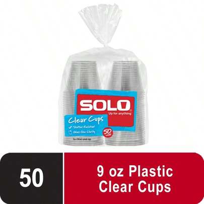 Party Disposable Plastic Cups  9 Oz 50 Count