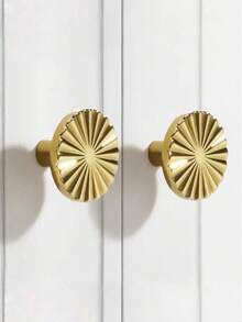 10 buc Mânere Blum Hardware, Design Florale Rotunde în Două Colorate, Mânere Minimalist pentru Sertare, Potrivite pentru Dulap, Dulap, Dulap pentru Pantofi, Masă de Toaletă, Mobilier, Mânere de Ușă, Material Cupru, Culori Auriu Strălucitor și Argintiu Strălucitor, Finisaj Electroplacat, Șuruburi Incluse - Multicolor - Vizualizare 2