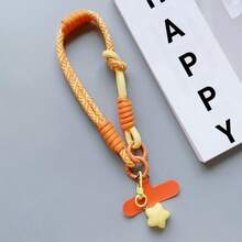 1条时尚可拆卸二合一手带/腕带，带扣环和星星吊坠，男女通用手机挂绳，多功能手机壳配件 - 彩色 - 查看 8