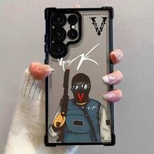 Funda de teléfono Fashion Boy con letras compatible con S25 S24 S23 S22 S21 S20 FE S20 Ultra A03s A04E/M04 A05s A06 4G A13 4G A15 4G/5G A25 5G A32 4G A55 5G A03 A04 A05 A12/M12 4G A13 5G/A04S A16 4G/5G A35 5G S20 S20 Plus A34 S21 FE Ultra Plus 4G 5G, funda trasera transparente y suave a prueba de golpes - Colores mixtos - Ver 4