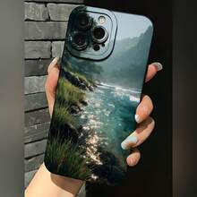2026 nueva funda de teléfono esmerilada, funda de teléfono con impresión de paisaje de río natural para  17 14 Pro Max  17 13  17 12  Galaxy S23 S22 S21 funda de protección para teléfono regalo de pareja para novio novia regalo de vacaciones - Azul Klein - Ver 3